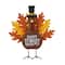 Glitzhome® 12.25" Thanksgiving Wood & Metal Turkey Table Décor